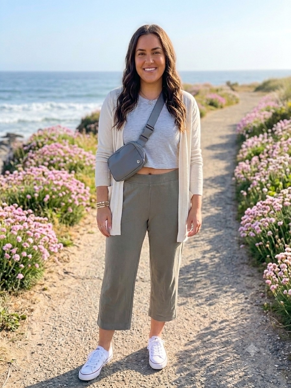 Chico's Olive Cropped Wide-Leg Pull-On Pants
